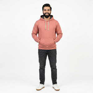 Sweat à capuche en polaire uni pour homme de haute qualité, broderie personnalisée et impression en relief, anti-rétrécissement, design uni, doublé, vente en gros - Product Image 1