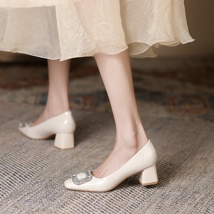 Chaussures Mary Jane confortables à bout carré et <span class=keywords><strong>talon</strong></span> moyen pour femme, avec boucle en strass, <span class=keywords><strong>talon</strong></span> de 5 cm - Product Image 2