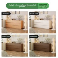 Commode de chambre et meuble de rangement de chevet en bois massif style cabane en chêne, 3 à 9 tiroirs, grande capacité, modèle OYG215, fabriqué en Chine