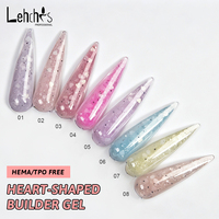 Ensemble de vernis à ongles en gel Lehchis, 8 couleurs, en forme de cœur, sans HEMA ni TPO, kit d'extension d'ongles en gel UV LED, OEM ODM