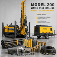 Foreuse à chenilles diesel de 200 m pour puits d'eau avec boîte de vitesses et moteur, capacité de 4,7 T, diamètre de tige de forage de 76/89 mm pour projets d'irrigation