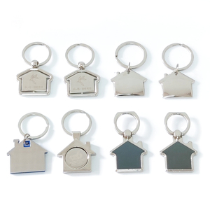 Custom Metal Gift Blank Key Chain Accessories Key Ring Zinc Alloy Brand House Shape Model Metal Keychain