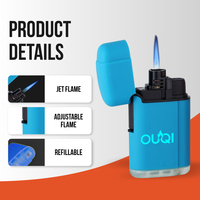 Briquet torche à flamme simple ou double pour cigares, design personnalisé, vente chaude