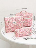 Sac de voyage matelassé en coton à fermeture éclair, grande capacité, écologique, motif floral, vente en gros d'usine