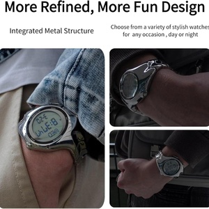 Reloj Deportivo Analógico y Digital Único para Hombre, Caja de Aleación, Correa de Acero Inoxidable de 18 mm, Resistente al Agua 30 m, Función de Alarma - Product Image 3