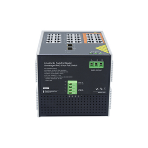 สวิตช์อุตสาหกรรม 24 พอร์ต แบบ Full Gigabit <span class=keywords><strong>8</strong></span> PoE ป้องกันฟ้าผ่า 6KV มาตรฐาน IP40 พร้อมระบบจ่ายไฟภายใน สำหรับกล้องวงจรปิดภายนอกอาคาร อุปกรณ์และอุปกรณ์เสริมกล้องวงจรปิด - Product Image 3
