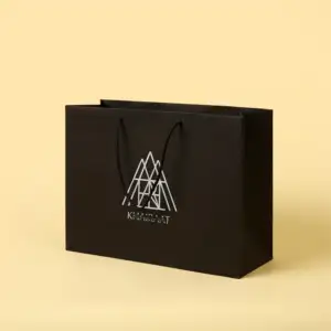 Custom Ribbon Handle Cardboard Packaging Tote Bag Bolsas Matte Retail Luxury Boutique Clothing Gift Paper Shopping Bag With Logo