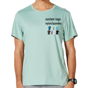 Nueva Camiseta Deportiva Personalizada para Hombre, 86% Nailon, 14% Elastano, 190 GSM, Ligera, de Secado Rápido, Corte Holgado, Cuello Redondo, Manga Corta - Product Image 1