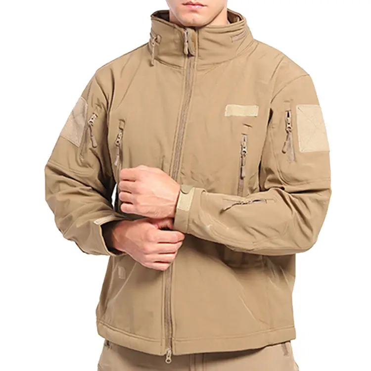 Outdoor Men's Coats Wholesale Waterproof Fleece Camouflage Soft Shell Tactical Warm Fleece Emergency Clothing