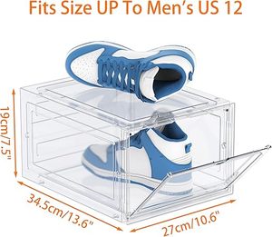 <span class=keywords><strong>Scarpiera</strong></span> Robusta Impilabile Salvaspazio per Sneakers, Contenitori Trasparenti Rinforzati per Organizzazione Scarpe nell'Armadio con Porta Magnetica - Product Image 2