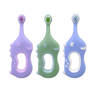Brosse à dents à poils souples pour bébés de 0 à 3 ans, brosse en silicone pour les soins de la dentition, avec poignée, pour usage domestique - Product Image 1
