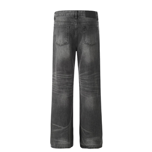 Pantalones Vaqueros Rectos de Mezclilla de Peso Medio, Lavados a la Piedra, para Hombre, Estilo Retro Urbano, Primavera, 100% Algodón Tejido, ODM - Product Image 3