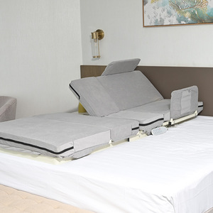 เตียงดูแลผู้ป่วยที่บ้าน ที่นอนปรับระดับด้วยไฟฟ้า สีเทา ควบคุมด้วยปุ่มเดียว สำหรับผู้สูงอายุและผู้ป่วยอัมพาต - Product Image 1