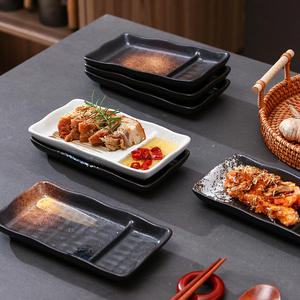 <span class=keywords><strong>Assiette</strong></span> carrée japonaise à compartiments pour snacks, plat à sushi au vinaigre, <span class=keywords><strong>assiette</strong></span> à double compartiment pour assaisonnements barbecue, plat à plats froids - Product Image 2