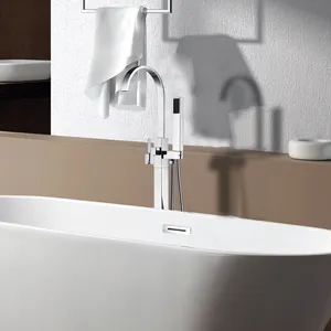 European Style Floor Free Standing Bath Tub Mixer High Quality Brass Bath Shower Faucet