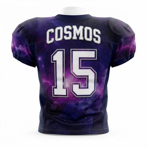 Conjunto de Uniforme de Fútbol Americano con Estampado Digital Personalizado, Unisex, Estampado Galáctico, Cuello en V Acolchado, Manga Corta, 100% Malla de Poliéster - Product Image 3