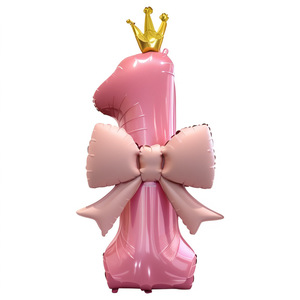 Globo <span class=keywords><strong>de</strong></span> Número Rosa con Lazo <span class=keywords><strong>de</strong></span> 40 Pulgadas, Decoraciones <span class=keywords><strong>para</strong></span> el Primer <span class=keywords><strong>Cumpleaños</strong></span> <span class=keywords><strong>de</strong></span> Niña, Accesorios Simples <span class=keywords><strong>para</strong></span> la Decoración del <span class=keywords><strong>Cumpleaños</strong></span> - Product Image 2