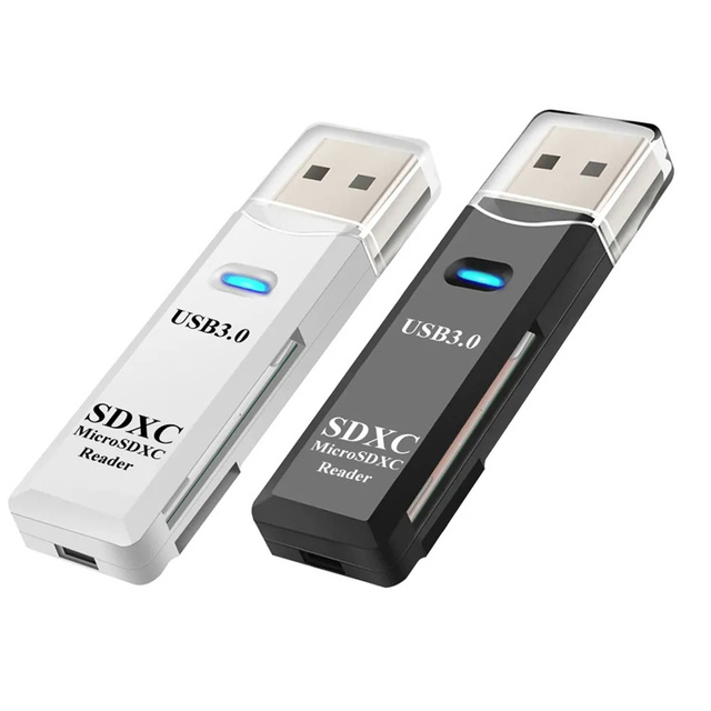USB 3.0 Memory Card 2 Slots for TF SD SD Card Adapter for Laptop Accessories PC Macbook 2 in 1 Card Reader