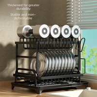 Égouttoir à vaisselle et tasses multifonctionnel en métal robuste et ventilé, design non pliable, style nordique, pour comptoir de cuisine