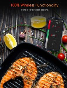 275ft kabelloses Fleisch thermometer, Smart Cooking Thermostat Digitales drahtloses Lebensmittel thermometer für Grill geräte Benutzer definierte Küchen sonde - Product Image 4