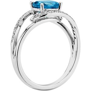 Ventes chaudes Bijoux en argent sterling 925 pour femmes Bague de fiançailles Topaze bleue Bague en CZ - Product Image 2