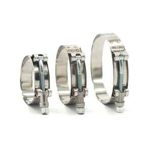 Fastener Adjustable Stainless Steel Double Lug <b>Hose</b> <b>Clamp</b> T-Bolt Heavy Duty Pipe Clip Industrial Hardware - Product Image 1