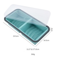 Boîte de conservation compartimentée en silicone avec couvercle, compatible micro-ondes, sans BPA, récipient de stockage alimentaire, 3 compartiments, résistant au congélateur