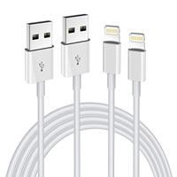 Câble USB certifié MFI à charge rapide 3A, 0,9 m/1,8 m/3 m, gaine en PVC, conducteur en cuivre pur pour iPhone 14/13/12/11 Pro Max et écouteurs