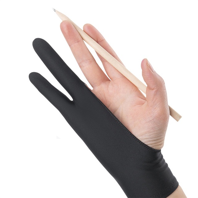Anti Fouling Two Fingers Drawing Tablet Painting Gloves