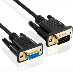 Kabel Sinyal Serial RS232 CUSTOM D-SUB DB9 9Pin Male ke Female dengan Pilihan Serat Koaksial & Optik, Selubung PVC - Product Image 1