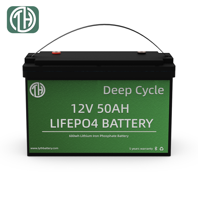 12V 50Ah 640WhLiFePO4 Deep Cycle Battery for RV Marine Solar Trolling Motor Camping Off-Grid Lithium Battery Pack