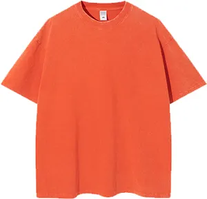 Boy t shirt vintage giyim özelleştirmek mens yaz giysileri rahat ağır kaliteli asit yıkama erkek t-shirt