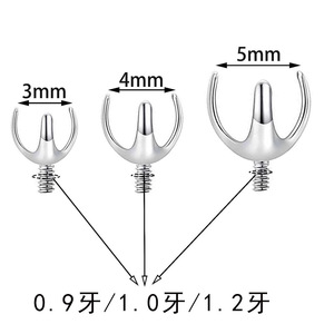 Stainless Steel Three Pronged Hollow Holder M0.9 M1.0 M1.2 Thread For DIY Jewelry Earrings Tongue <b>Studs</b> - Product Image 4