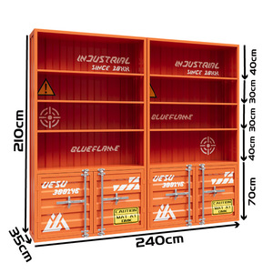 Vitrina de hierro resistente personalizada para bares, estante de exhibición de estilo industrial naranja para Pub, supermercado, tiendas minoristas, suministro de fábrica - Product Image 1