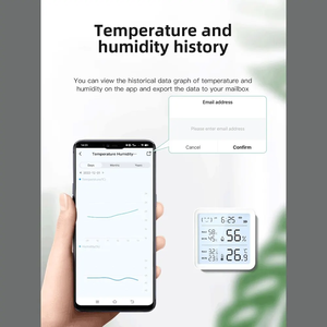 Sensor de Temperatura y Humedad WiFi TY-T08 Pro Tuya para Hogar Inteligente, Higrómetro con Retroiluminación, Termómetro, Compatible con Control Remoto por Aplicación - Product Image 3