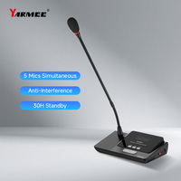 Système de Conférence UHF Anti-Interférence Nouvelle Conception Yarmee 999 Unités 5 Micros Système de Conférence à Priorité Présidentielle pour Réunions