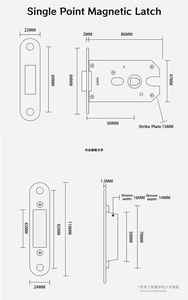 Kunci Pintu Kamar Tidur Kayu Modern, Kenop Kunci Tersembunyi, Mudah Dipasang, Gagang Pintu Privasi dari Paduan Seng dengan Silinder Kunci - Product Image 6