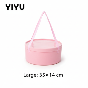 Boîte à fleurs ronde transparente imperméable haut de gamme, ensemble classique de 2 avec corde, boîte <span class=keywords><strong>cadeau</strong></span> pour fruits - Product Image 4