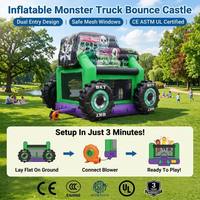 Château gonflable Monster Truck avec toboggan, pour fêtes d'enfants, qualité commerciale, certifié CE EN4960 ASTM F2374 UL, garantie 3 ans