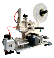 Machine d'étiquetage semi-automatique électrique MT60 pour bouteilles plates avec interrupteur à pédale, emballage en bois pour cartons