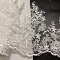 25CM Belle Robe De Mariée De Mariée Ivoire Brodé Bordure Dentelle Garnie Bandes LT2774B
