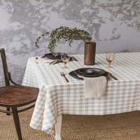 Nappe en lin nappe rectangulaire en lin naturel pour cuisine, élégante nappe faite à la main pour salle à manger cadeau de fête des mères