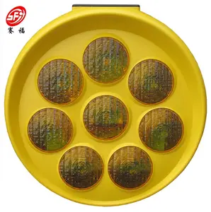 Solar Round Fashing warning light Sunflower Fashing Lights solar round flash traffic signal