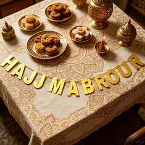 608287 Guirnalda de Globos con Diseño de <span class=keywords><strong>Mezquita</strong></span> y Luna, con Pancarta Dorada con Purpurina 'Hajj Mabrour' - Decoración para <span class=keywords><strong>la</strong></span> Celebración <span class=keywords><strong>Islámica</strong></span> del Eid Al-Adha - Product Image 4