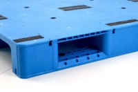Paleta Europea Resistente de Una Sola Cara, Entrada de 4 Vías, Plástico Reciclado, Carga Estática de 5T, 10 Refuerzos de Acero para Almacenamiento Industrial
