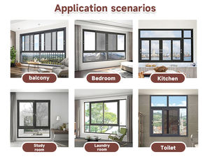 Fenêtre coulissante à <span class=keywords><strong>double</strong></span> <span class=keywords><strong>vitrage</strong></span> en alliage d'aluminium avec 3 rails - Product Image 6