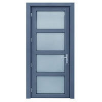 Porte battante intérieure à 180 degrés en verre, porte de magasin insonorisée en double verre trempé, porte à battant en aluminium
