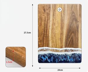 Acacia gỗ hình chữ nhật sóng nhựa thớt với xử lý bán buôn gỗ phục vụ cắt khối - Product Image 5