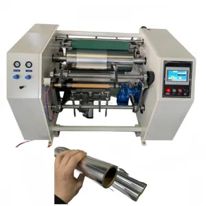 Automatic Heavy Duty Capacitor Stretch Bubble Cling Film Coreless Mini Rewinder And Rewinding Machine With Dotted