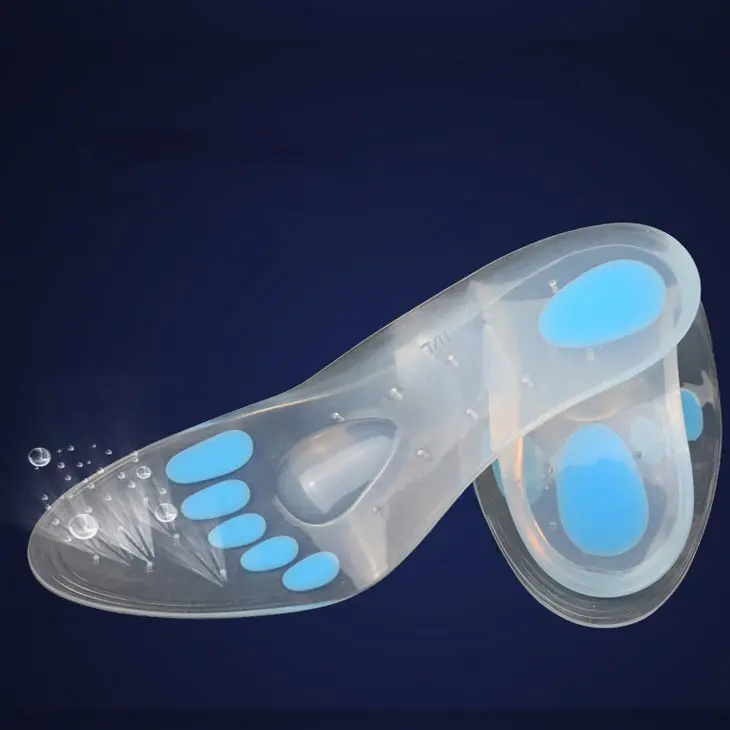 Toptan ince ağrı soğutma silikon astarı yarı şeffaf silikon jel ayakkabı astarı jöle ortopedik masaj silikon jel ayakkabı astarı